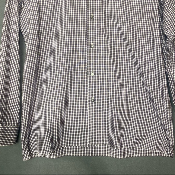 ERMENEGILDO ZEGNA XL Purple White Plaid Button Down Dress Shirt - Picture 5 of 13